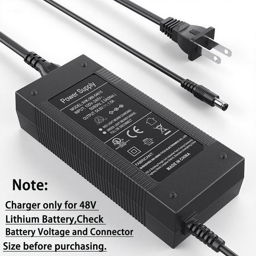 Qoovi UL Certified 54.6V Electric Scooter Charger with 7-in-1 Connectors for 48V Lithium Battery,Ebike Charger for Razor,Gotrax,Jetson,Voyage,Ninebot,Segway,Swagtron,Pocket Mod, Sports Mod