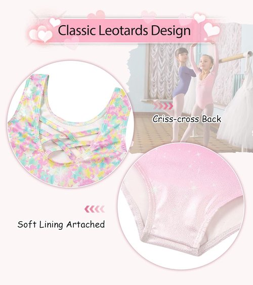 Idgreatim Girls Gymnastic Leotard - Ballet Dance Dress Outfit with Removable Skirt & Scrunchie | Ages 4-11
