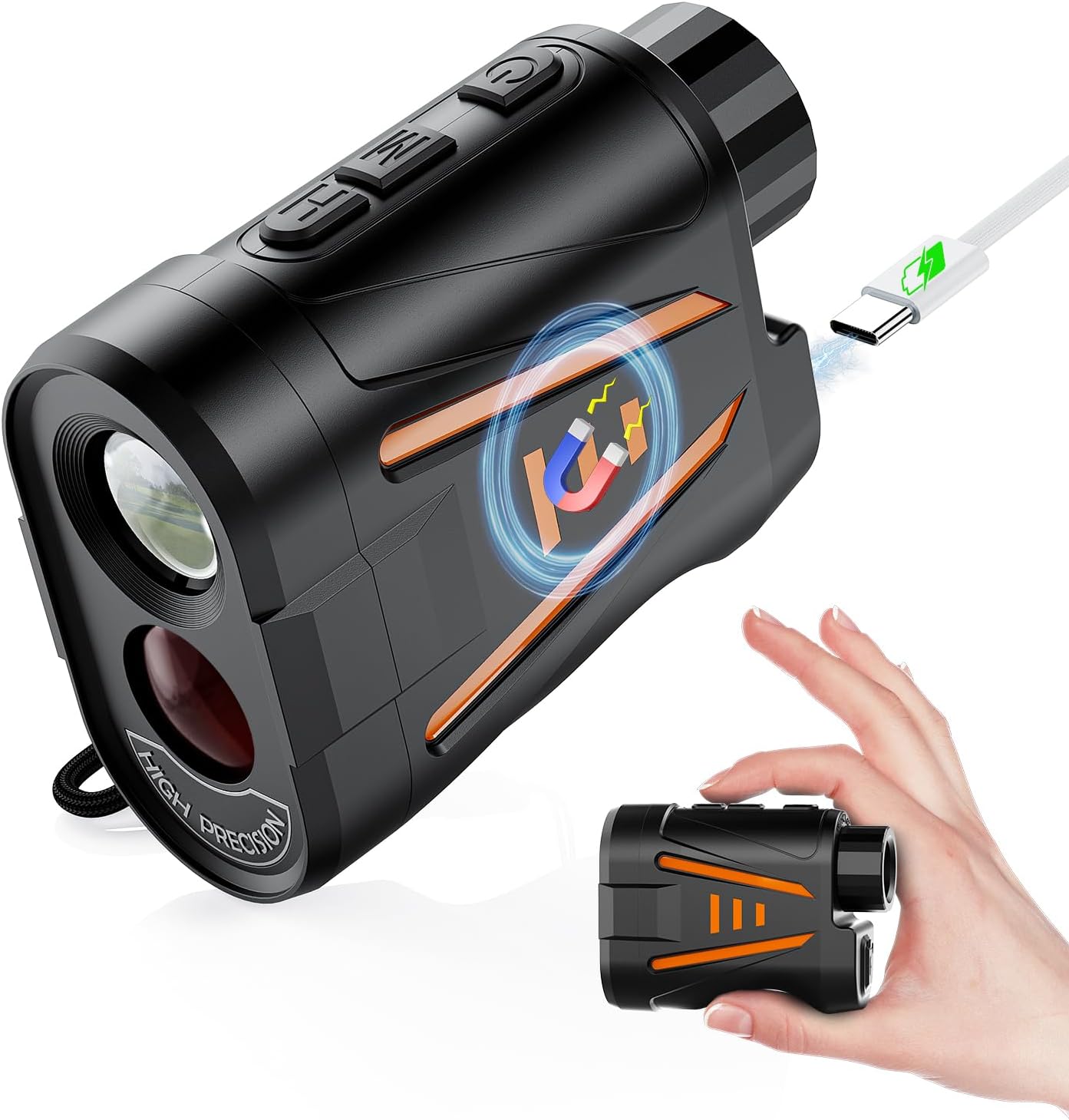 Skiennix Golf Laser Rangefinder - Slope Compensation & Flag Lock Vibration | 1900 Yards, 6X HD Magnification, USB-C Rechargeable