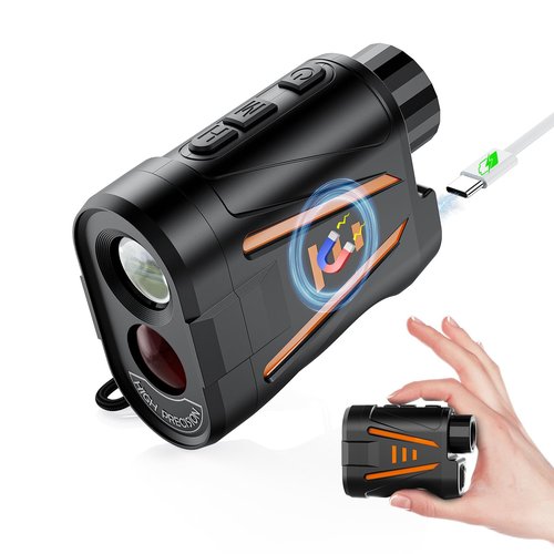 Golf Laser Rangefinder with Slope Compensation & Flag Lock Vibration – 1900 Yards Range Finder Golf, 6X HD Magnification,Magnetic USB-C Rechargeable,IP54 Waterproof rangefinder for Hunting & Training