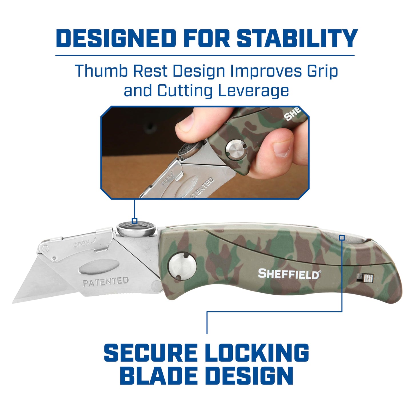 Sheffield Utility Knife with 5 Utility Knife Blade Storage Compartment