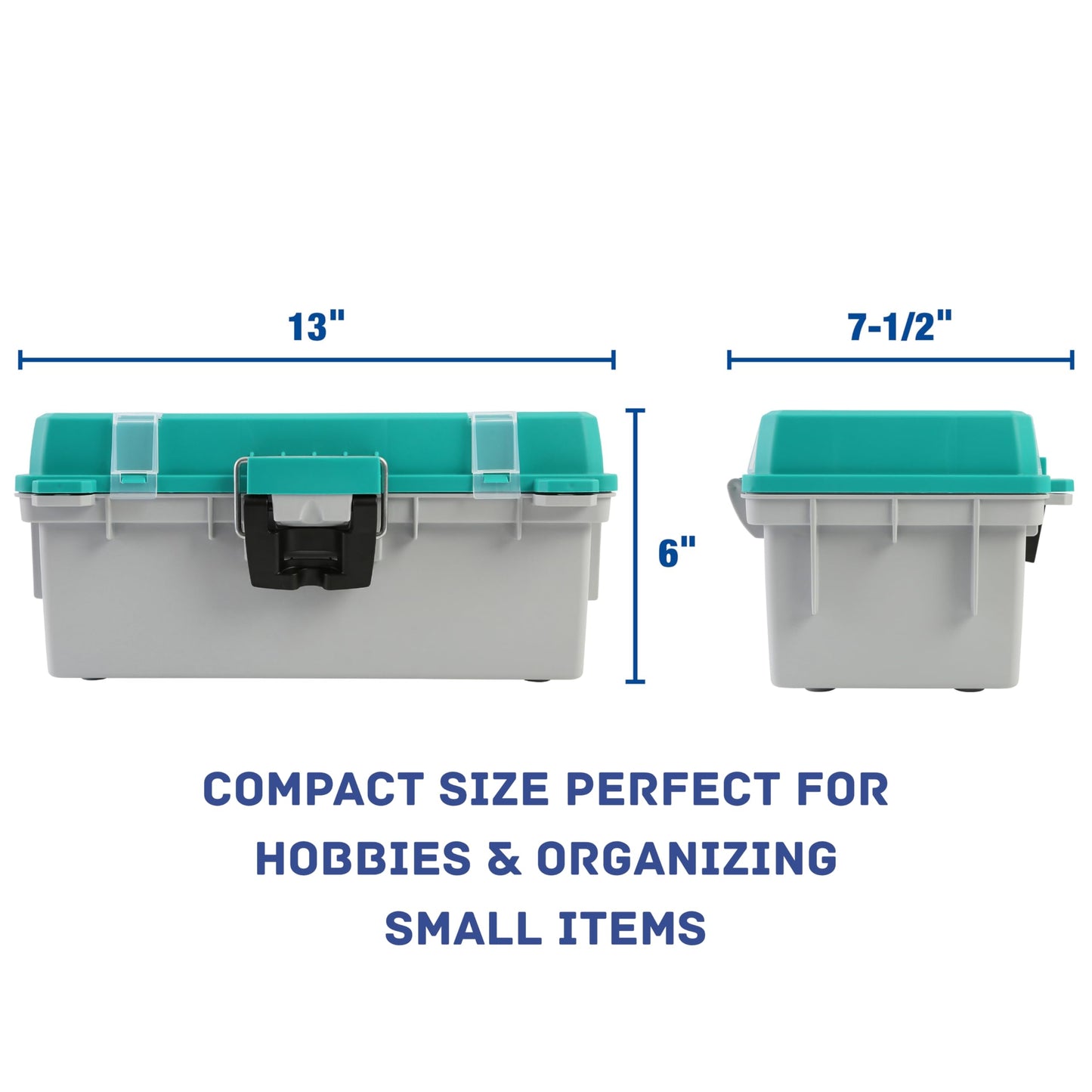 Sheffield 12671 13" Tackle Box, Tool Box, Craft Storage, Fishing Gear and Art Supply Storage Organizer, Gifts for Men, Gifts for Women, Made in USA