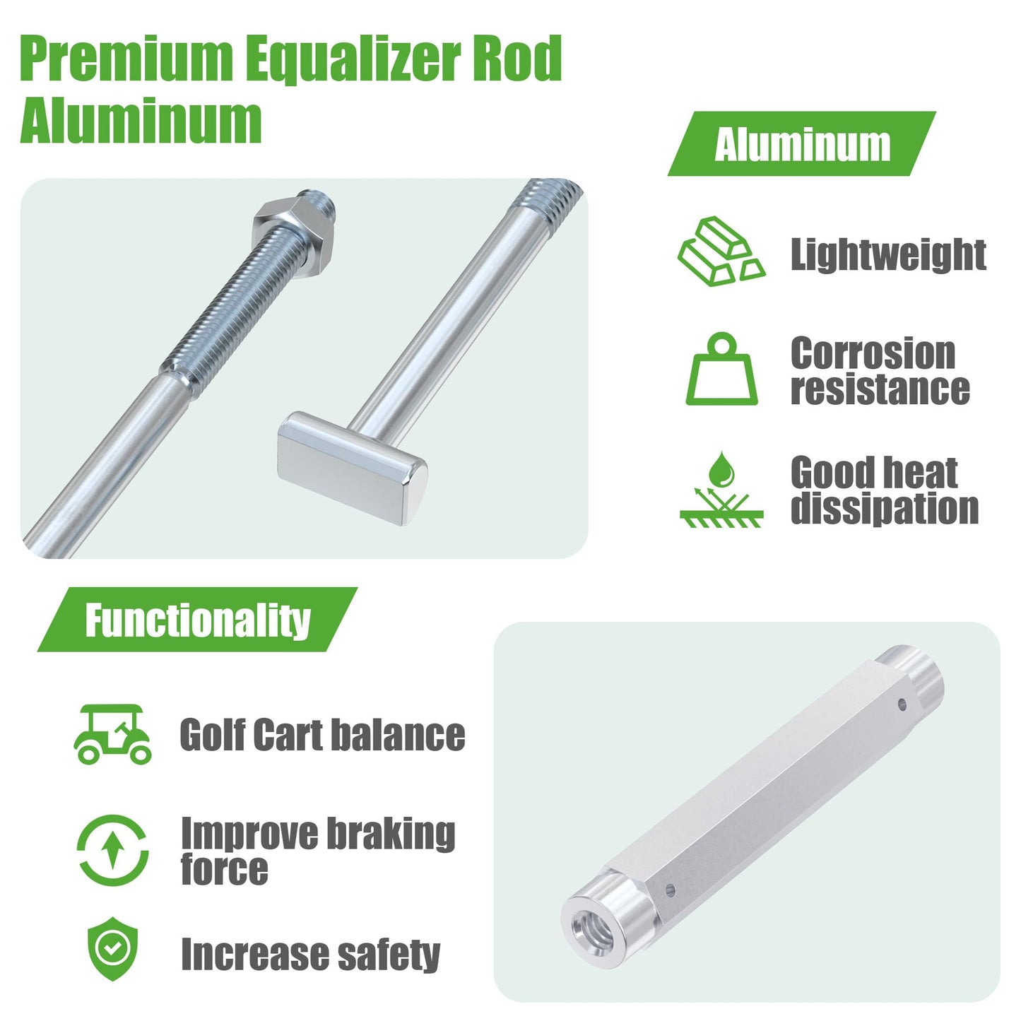 10L0L Golf Cart Brake Equalizer Rod Kit for Club Car Precedent (2004-up) Tempo (2018-up), Replacement Parts 102594301, 102559401, 102297901