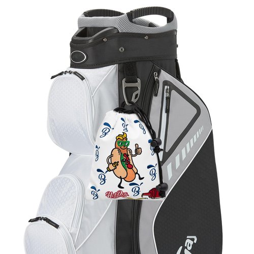 BAIRBRE Golf Valuables Pouch,Hot Dog Golf Pouch Bag with Drawstrings Leather Golf Tee Bag for Men Women