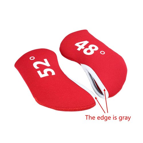 Golf Builder 6pcs/Set Soft Neoprene Golf Wedge Head Covers fit RH and LH 48,52,54,56,58,60 (Red)