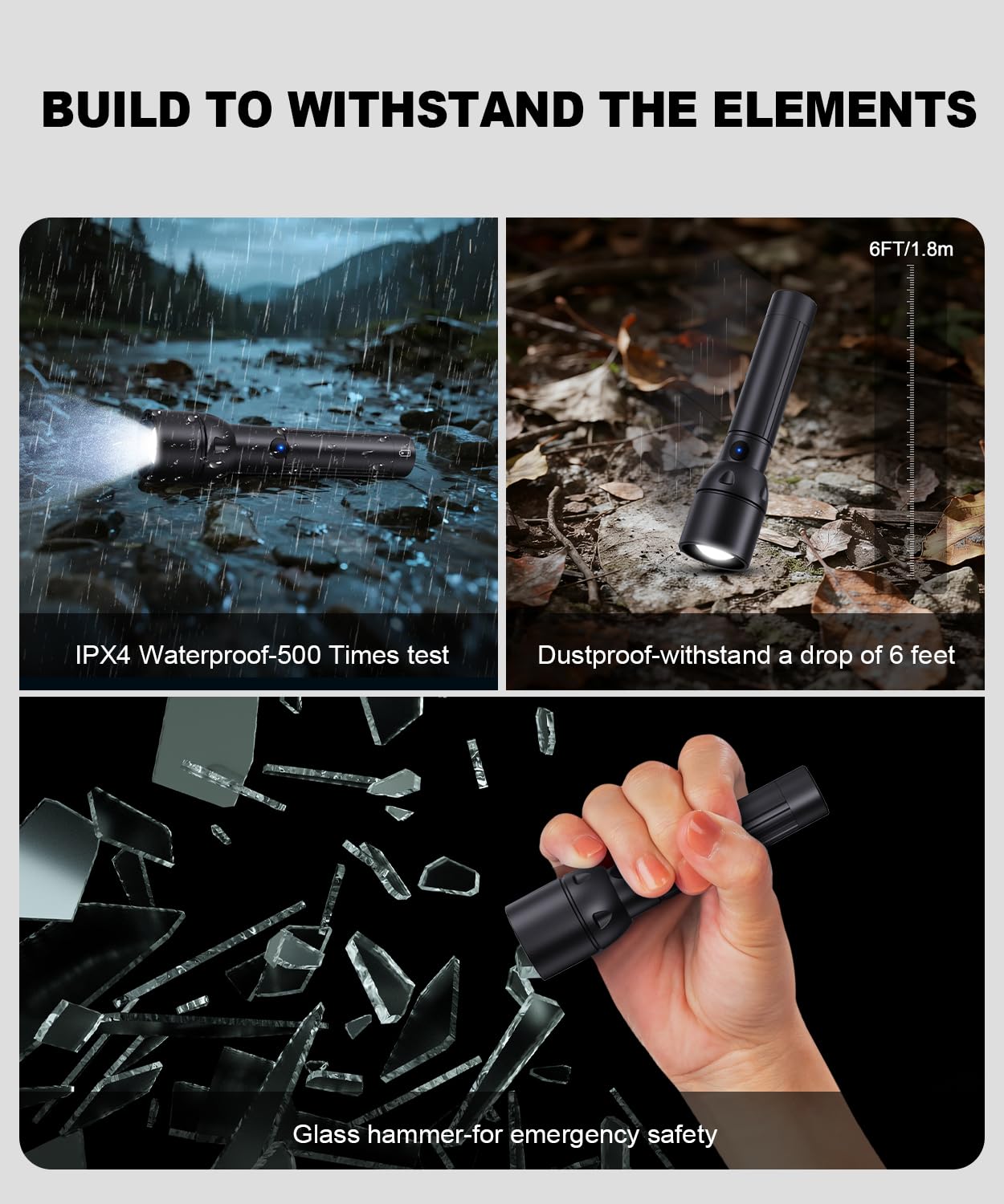 Small Powerful Flashlight Rechargeable High Lumens 3Packs-800L Pocket Bright Flash Light with 12H Long Life,5 Modes,Zoomable, USB C LED Tactical Flashlights for Home Emergency Camping Outdoor Rescue