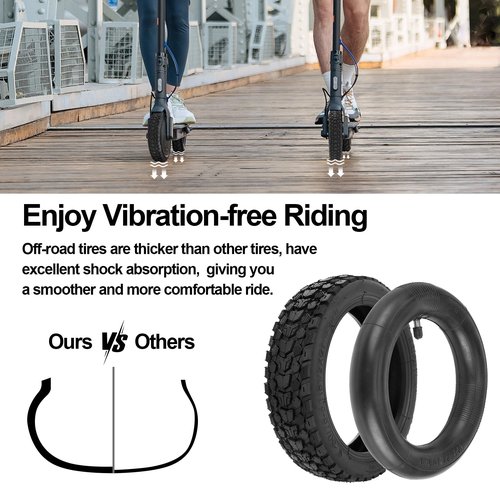 aibiku 50/75-6.1 Off-road Tires with Thickened 8 1/2 x 2 Inner Tube for Xiaomi M365, Pro, Gotrax, 8.5 Inch Scooter Tires, Scooter Accessories (2 Sets)