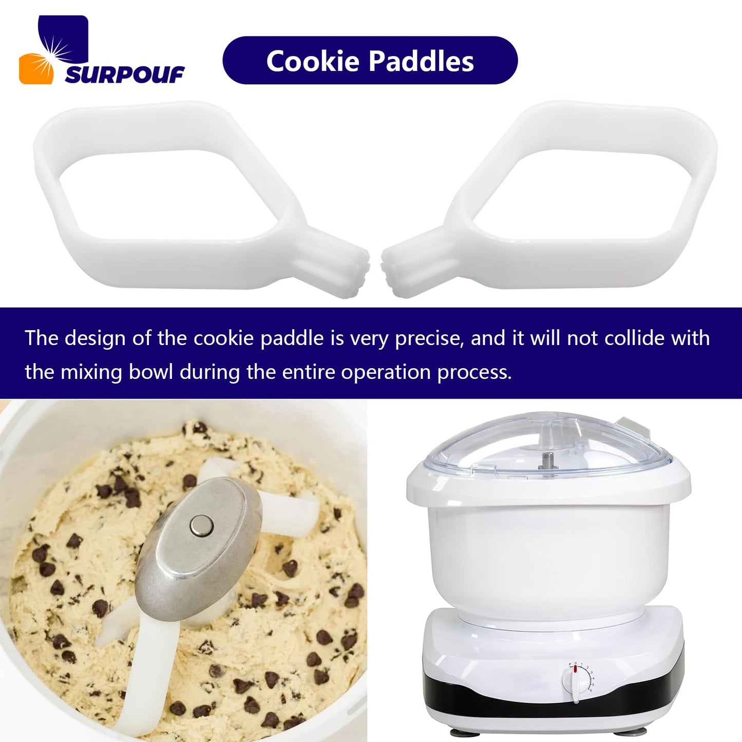 Cookie Paddles Fits for Universal Plus & NutriMill Food Grade Stand Mixers Replacement Parts(2-Pack)