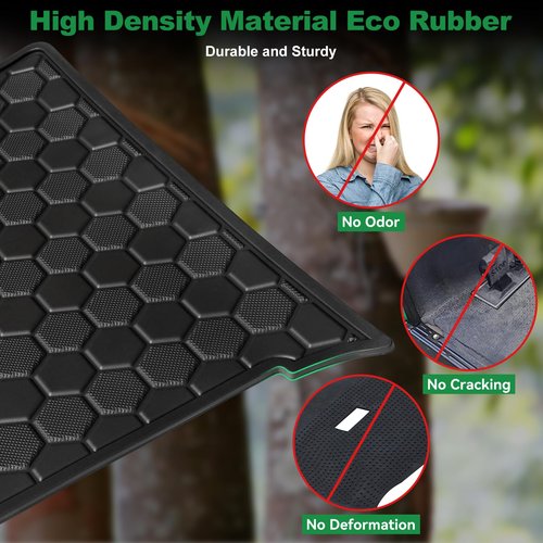 LEAPGOMAX Club Car Precedent Floor Mat, Full Coverage Golf Cart Floor Mat Replacement for Precedent (2004-2023)/Onward & Tempo (2017-2023)/Villager & V4L (2019-2023)-Black Trim
