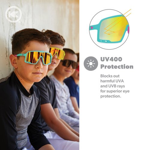 Knockaround Kids Campeones Sport Sunglasses for Kids - Shield Sunglasses - UV400 Protection - Baseball