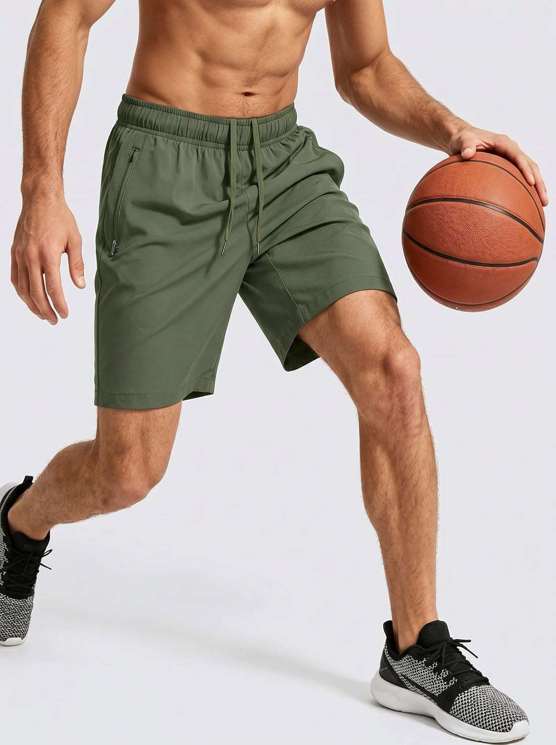 Sailwind Men's Athletic Running Shorts - Quick Dry Lightweight Gym Shorts with Zipper Pockets | 7" Size