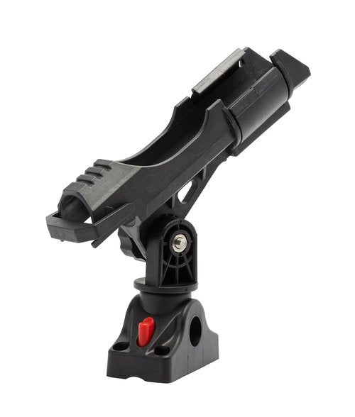Extreme Max 3006.8615 Fishing Rod Holder with Adjustable Post and Locking Fixed-Mount, Black