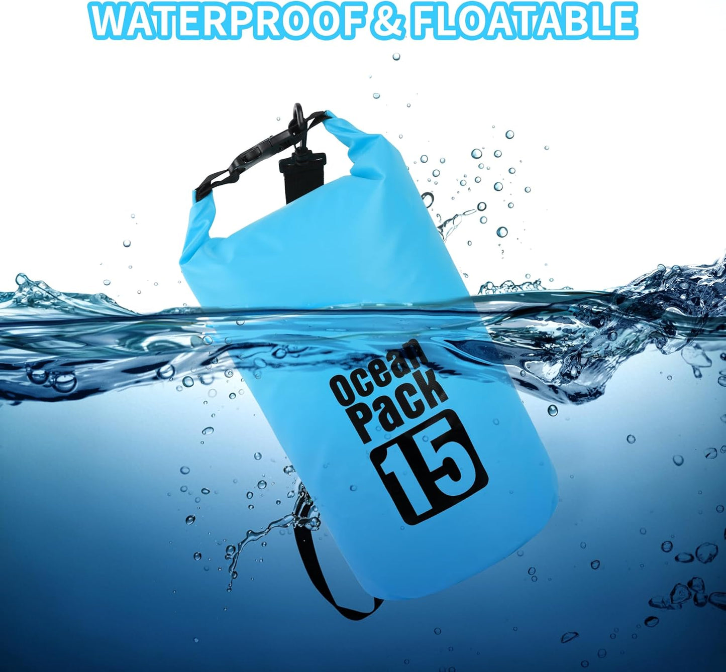 Skiennix Waterproof Dry Bag - 20L Lightweight Storage Backpack with Phone Case | Ideal for Travel, Swimming & Kayaking - Lake Blue