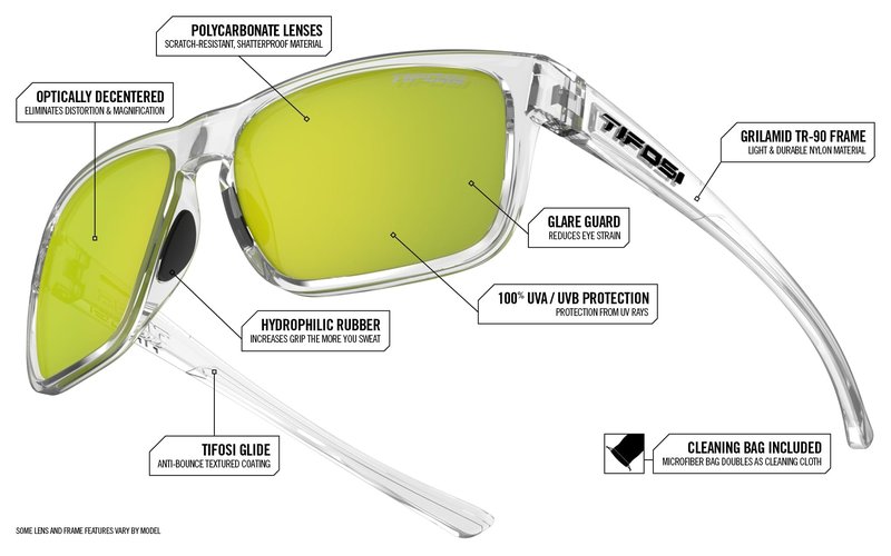 Tifosi Optics Swick Sunglasses Bundle with Case and Eyewear Straps (Brown Fade/Brown)