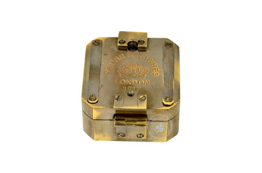 Aasiya Nautical Kelvin & Hughes Natural Sine Brass Pocket Compass – Vintage Mining Compass & Outdoor Navigation Tool