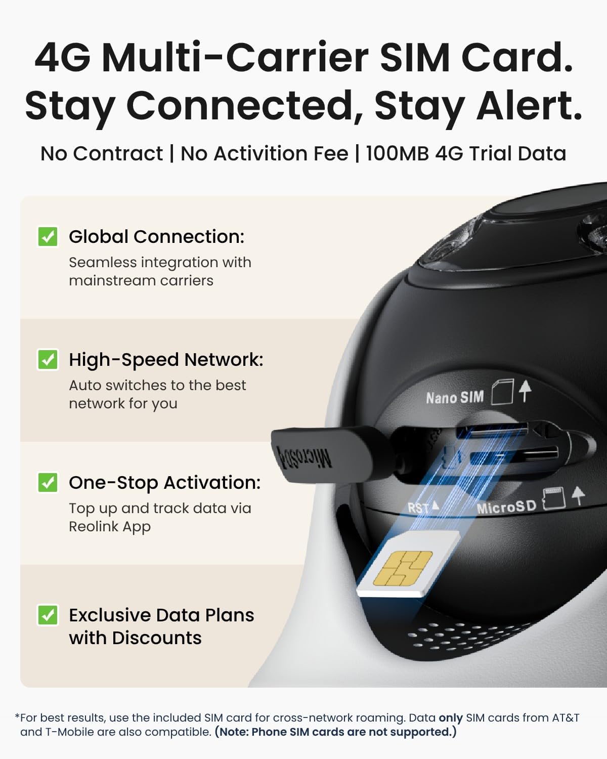 REOLINK 4K LTE Cellular Security Camera Wireless Outdoor, No WiFi 3G/4G Solar Powered, 360 Auto Tracking AI Detection, Color Night Vision, Cloud/512G Local Storage, SIM Card Included, Go PT Ultra+SP2