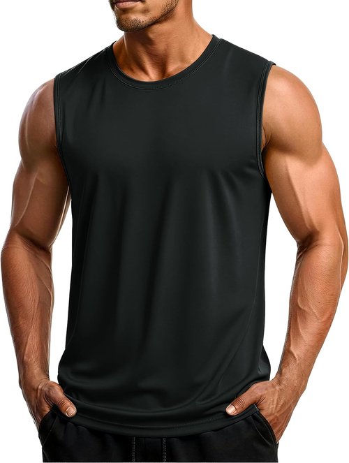 MAGCOMSEN Men's Quick-Dry Sleeveless Gym Tank Top - UPF 50+ for Summer Beach Workouts