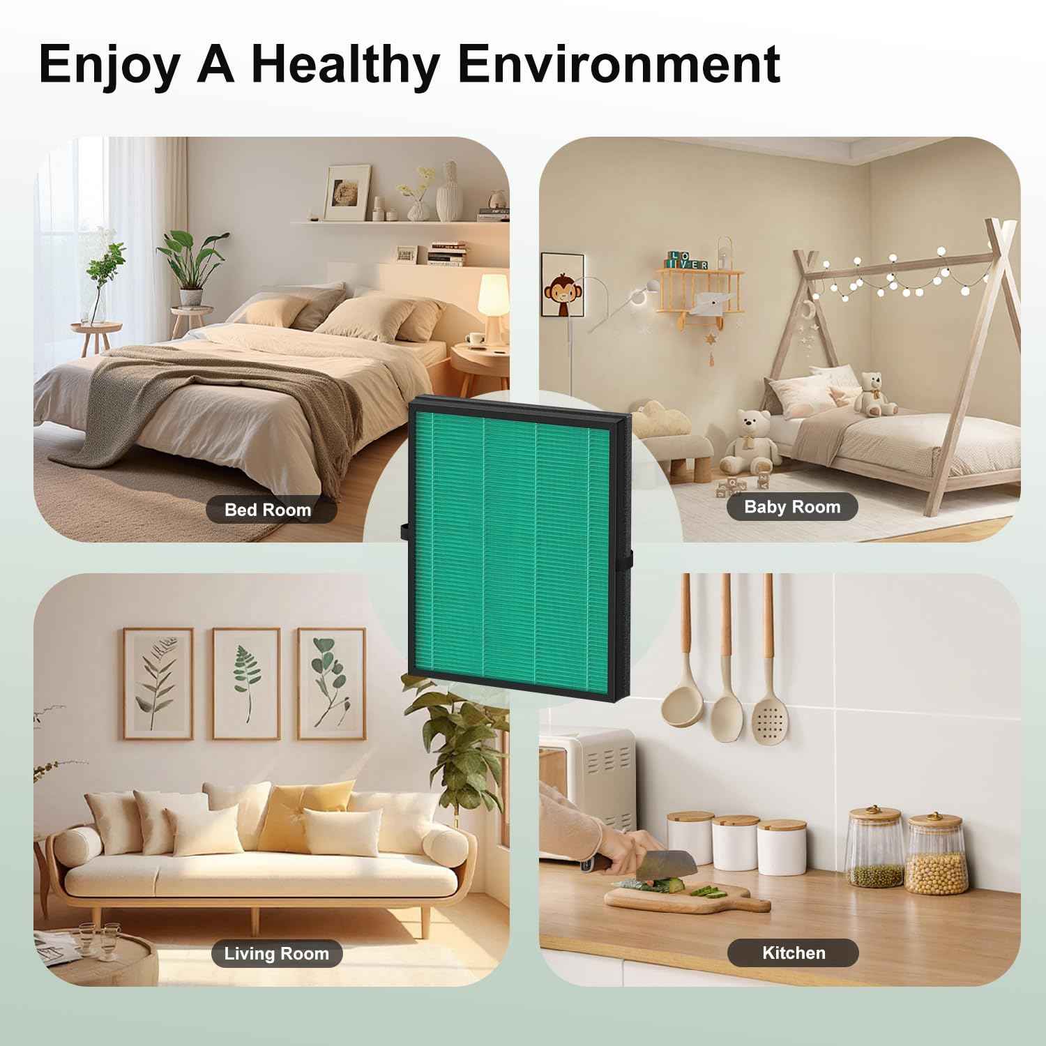 Jusfoouo 2-Pack MK04 Air Filter Replacement, Compatible with MK04 MG04JH Air Purifier Models, 4-in-1 H13 True HEPA Filter for Pet Dander, Dust, Pollen, and Hair – Pet Dander Version