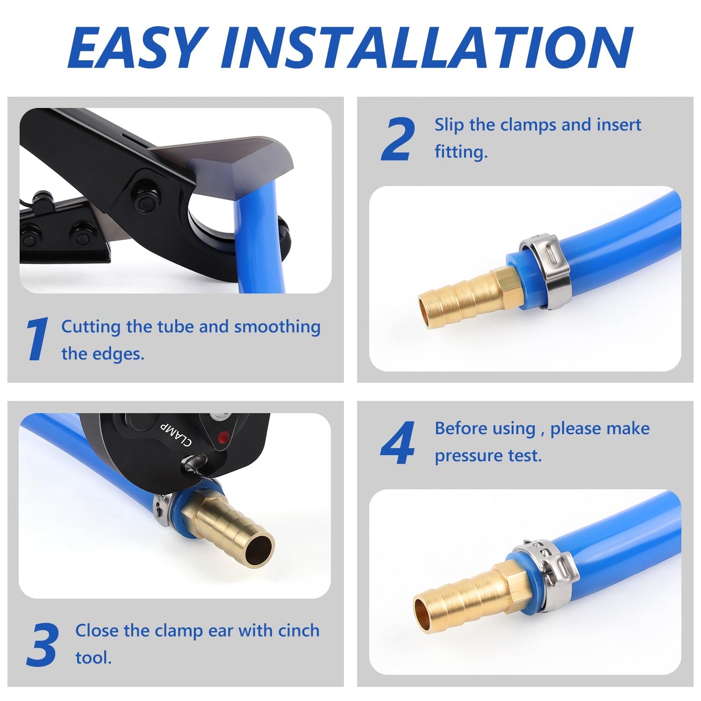 MGYOO 1 Inch PEX Clamps 24pcs Crimp Rings Single Ear Hose Clamps Stainless Steel Fittings Cinch Clamp Ring for Pipe Tubing