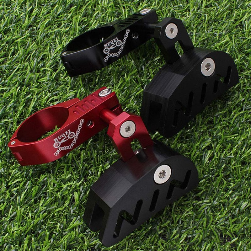 Bike Chain Guide MTB Bike Protector Road Bicycle Mountain Cycle Chain Guide Tensioner with Hollowed Design for Single Disc Sprocket, Front Dial Smooth Driving(Red)
