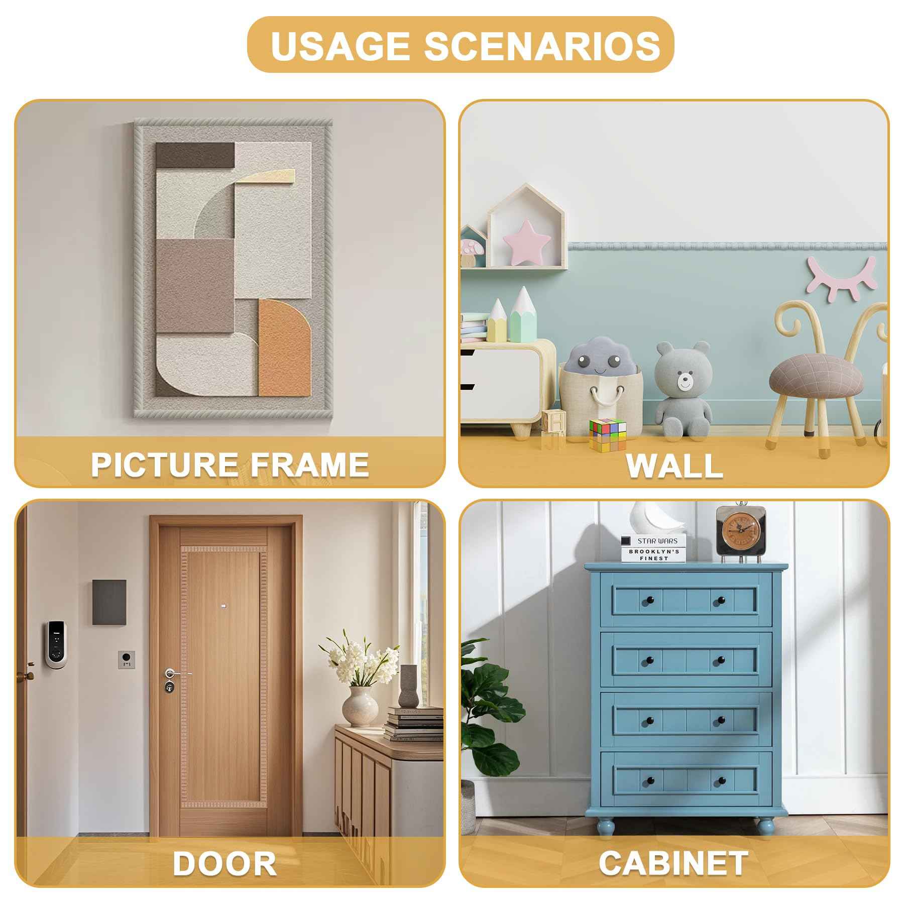 Soengsau 15-Pack 15.75" Unfinished Wood Astragal Trim - Easy to Paint, Cute Decorative Molding DIY Craft for Furniture Frame, Mirror Edge, Wall, Door, Closet, Dresser, Shelf