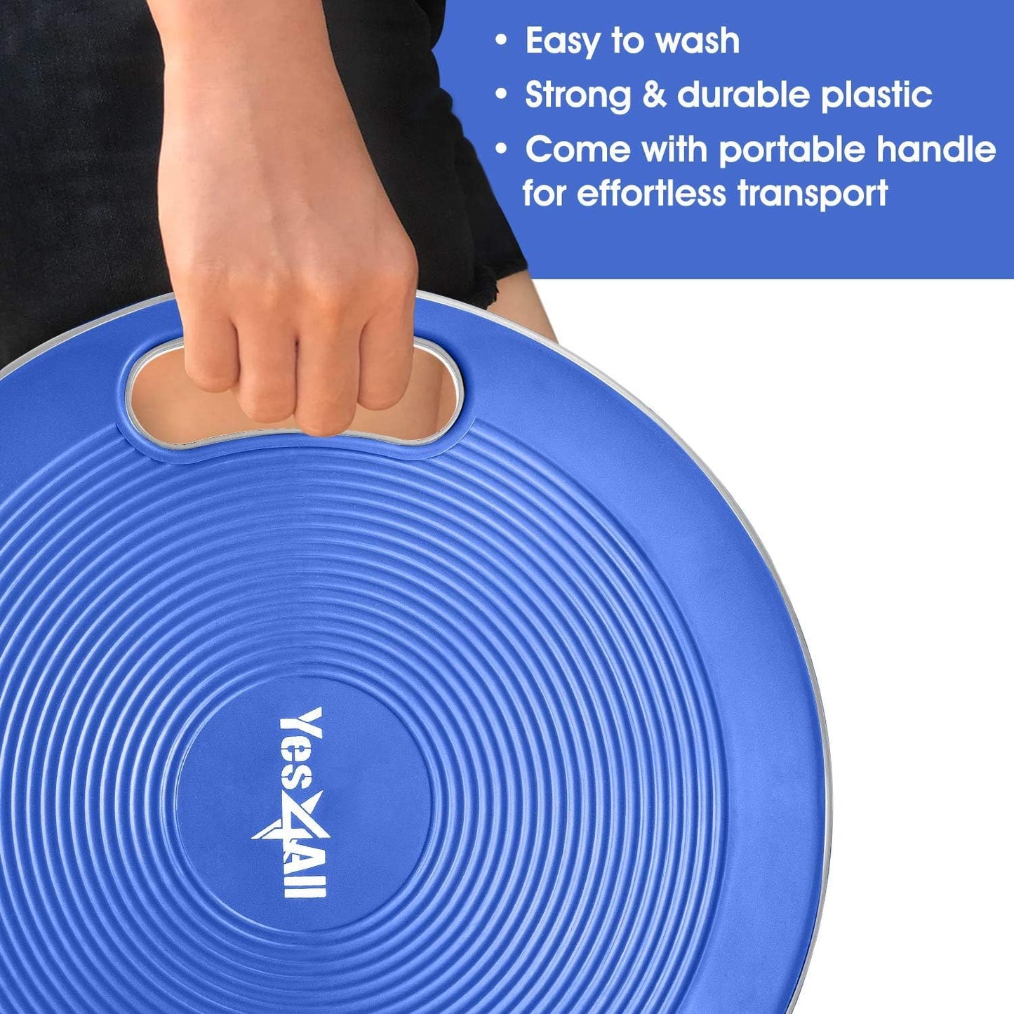 Yes4All Plastic Wobble Balance Board-Round Balance Trainer Board, Wobble Board for Standing Desk, Core Training, Home Gym Workout, Plastic