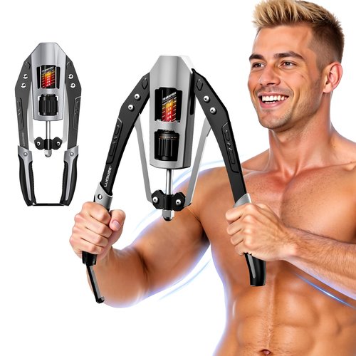LUCRUSE Twister Arm Exerciser - Adjustable 22-440lbs Hydraulic Power, Home Chest Expander, Shoulder Muscle Training Fitness Equipment, Arm Enhanced Exercise Strengthener. (Grey)