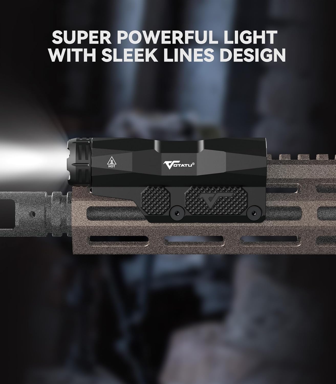 VOTATU ML50 Tactical Flashlight - 2400 Lumens Picatinny/Mlok Rifle Light with Rechargeable Battery & Pressure Pad Switch