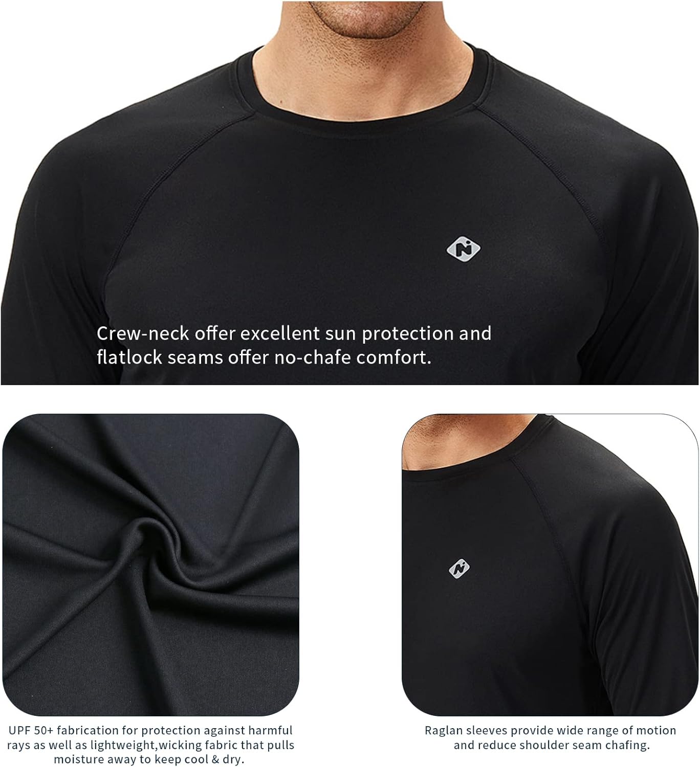 NAVISKIN Men's Rash Guard | UPF 50+ Sun Protection Long Sleeve Shirt | Quick Dry & Lightweight