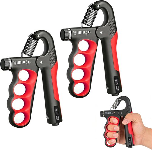 Hand Gripper Strengthener - 11-220LB Adjustable Resistance Grip Trainer for Muscle Building & Recovery