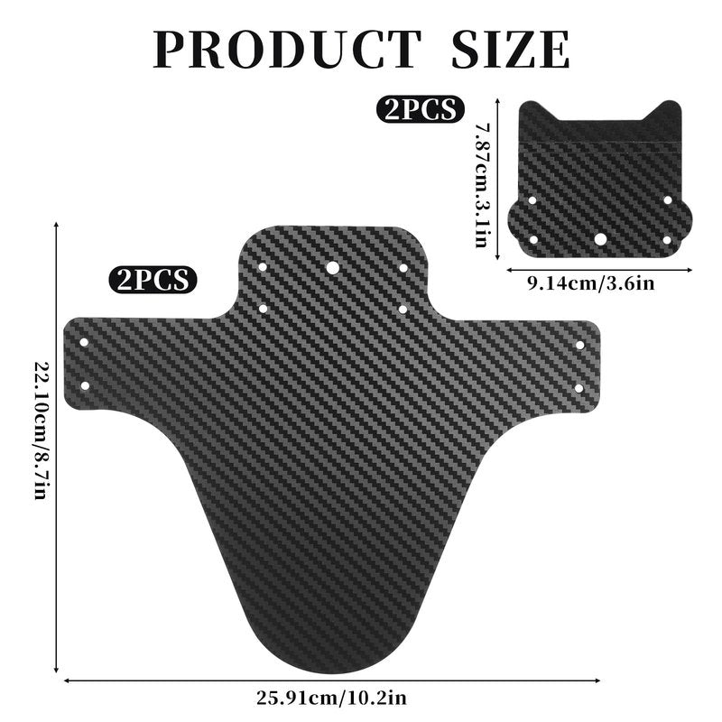 salbsever 2 Sets Mountain Bike Fender Rear and Front Compatible Bicycle Mudguard Adjustable 29" Plus Size with 15 Cable Ties for Fat Bike Wheel Sizes and All Disc Brake Bicycles