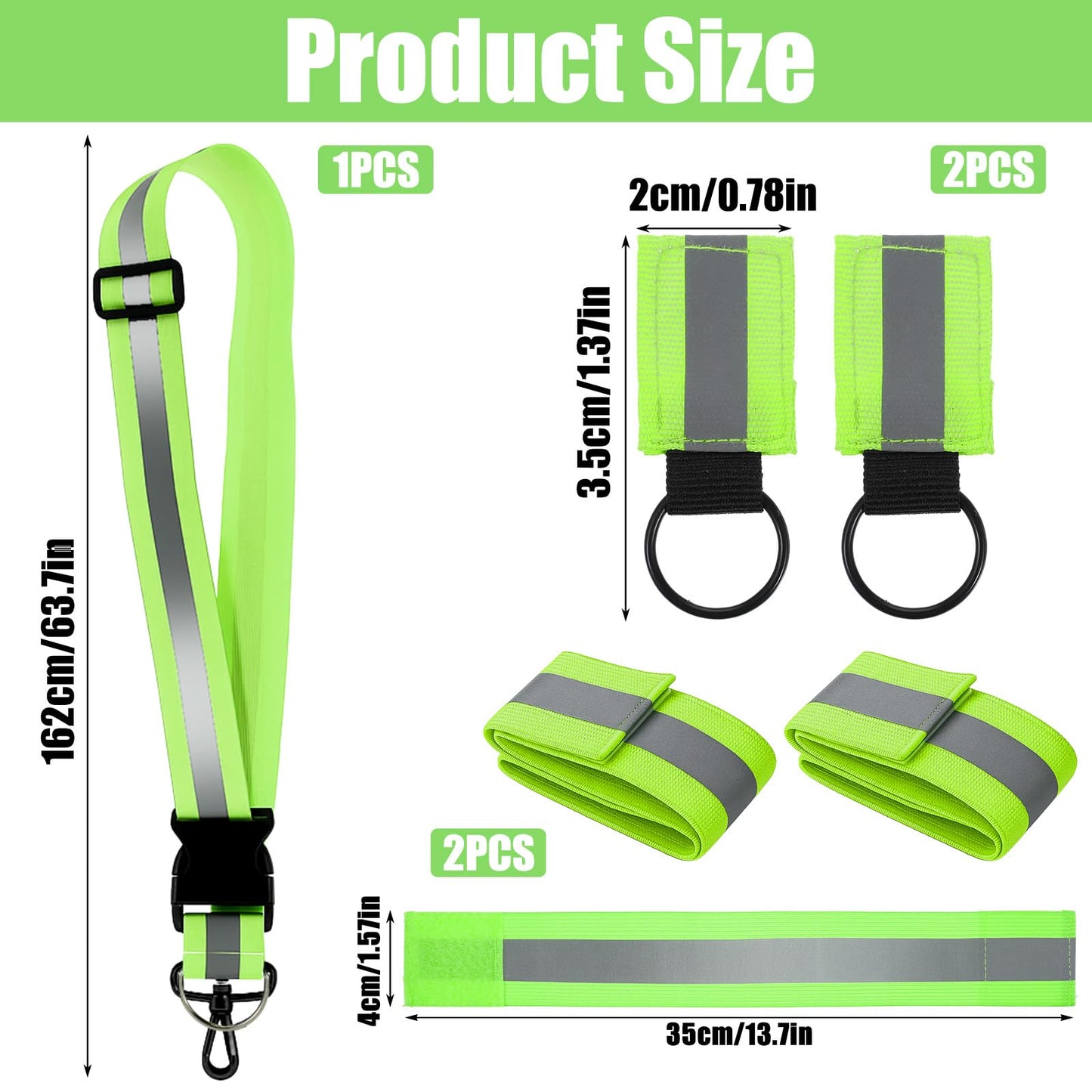 FdcZeyxior Reflective Sash for Walking at Night, Reflective Running Gear High Visibility Night Running Gear for Men Women with 2 Pcs Armbands and 2 Pcs Reflectives Keychain