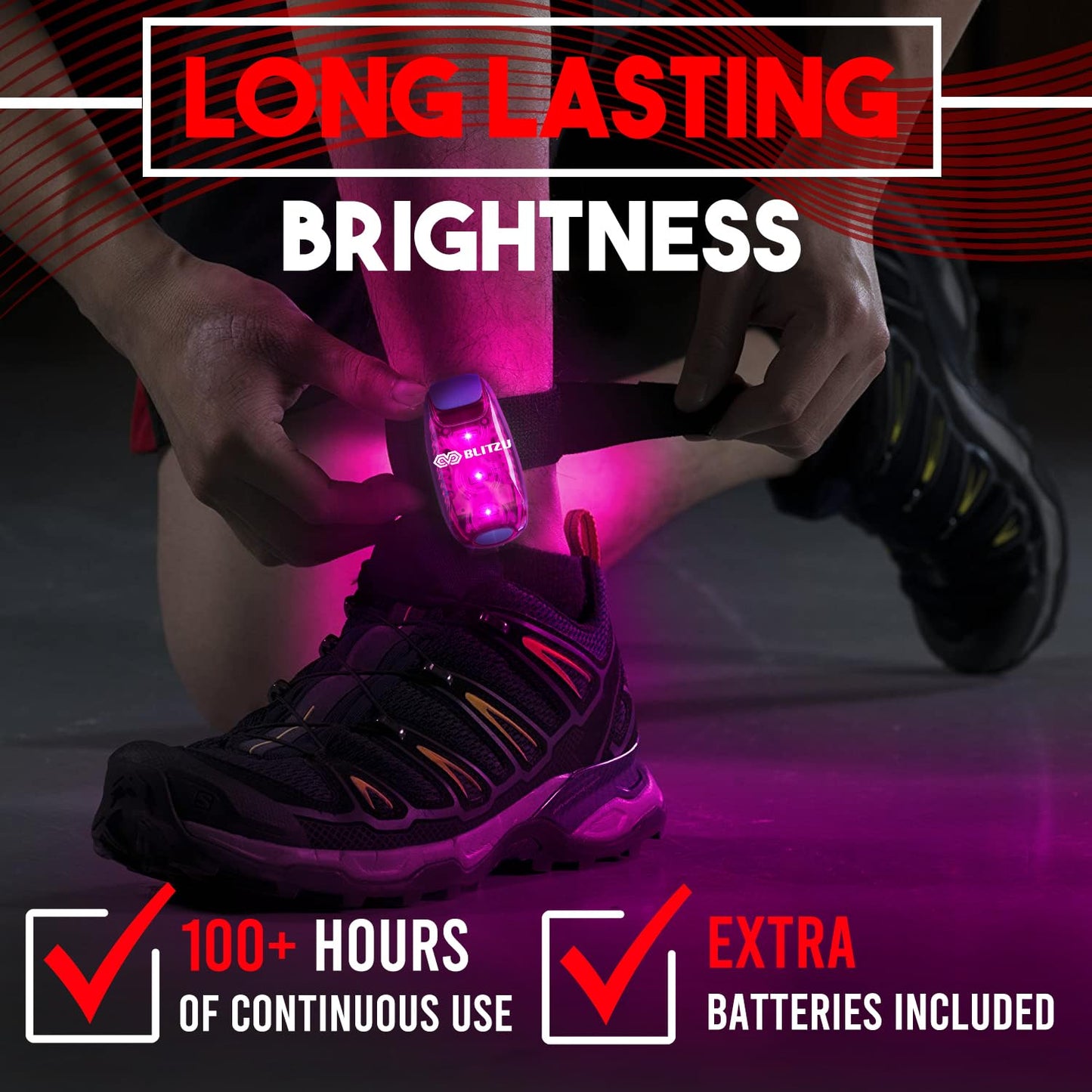LED Safety Lights 4 Pack, Clip On High Visibility Strobe Light for Walk Run
