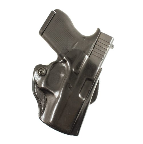 DeSantis Mini Scabbard OWB Gun Holster - Leather Adjustable Belt Holster for Pistols, Fits the Glock 19, Glock 19 Gen 5, Glock 19X, Glock 23, Glock 32, Glock 36, Glock 45; Ruger RXM - Right Hand Draw.