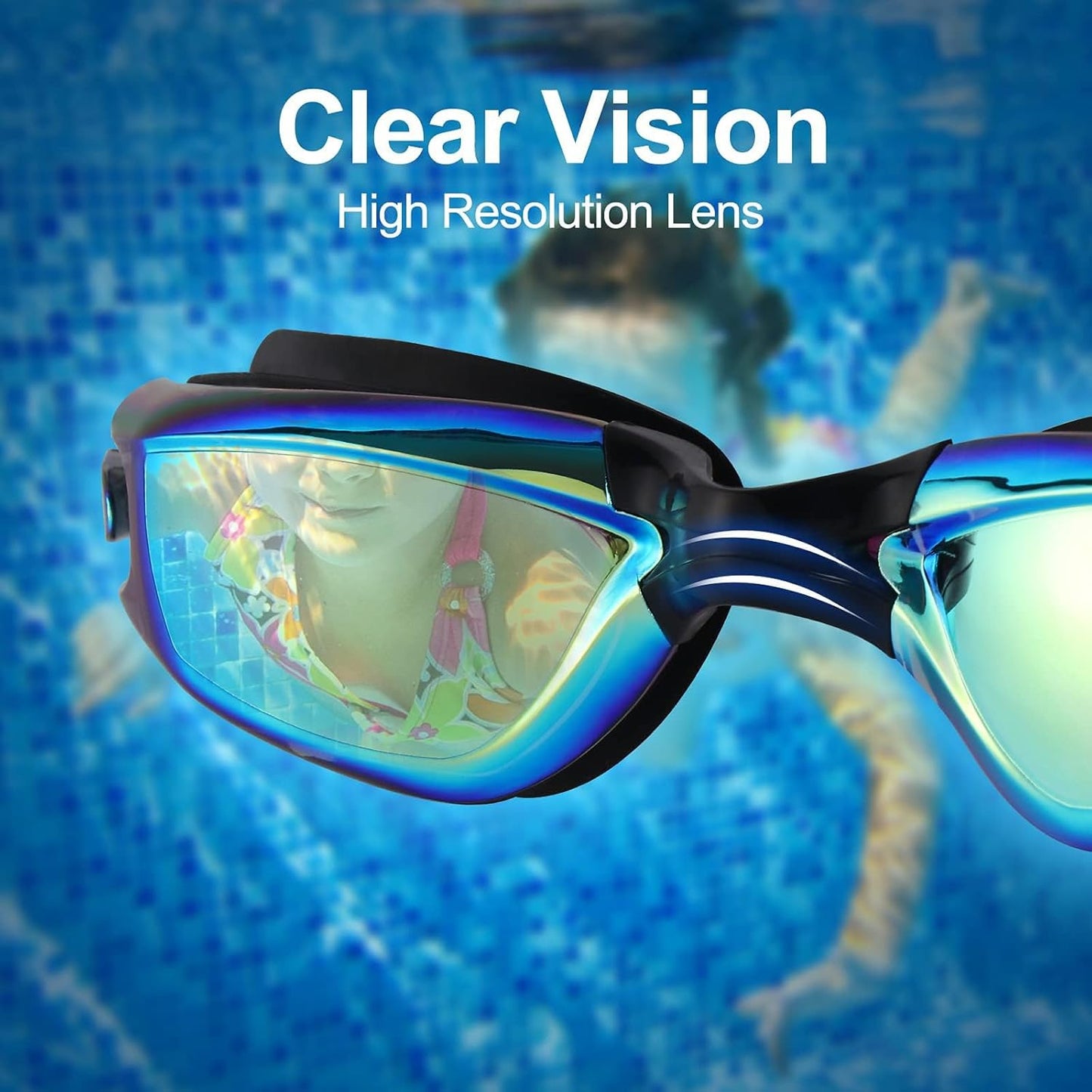 Skiennix Kids Swim Goggles - Anti-Fog, Leak Proof Design | Clear Vision for Ages 3-14 (2 Pack)
