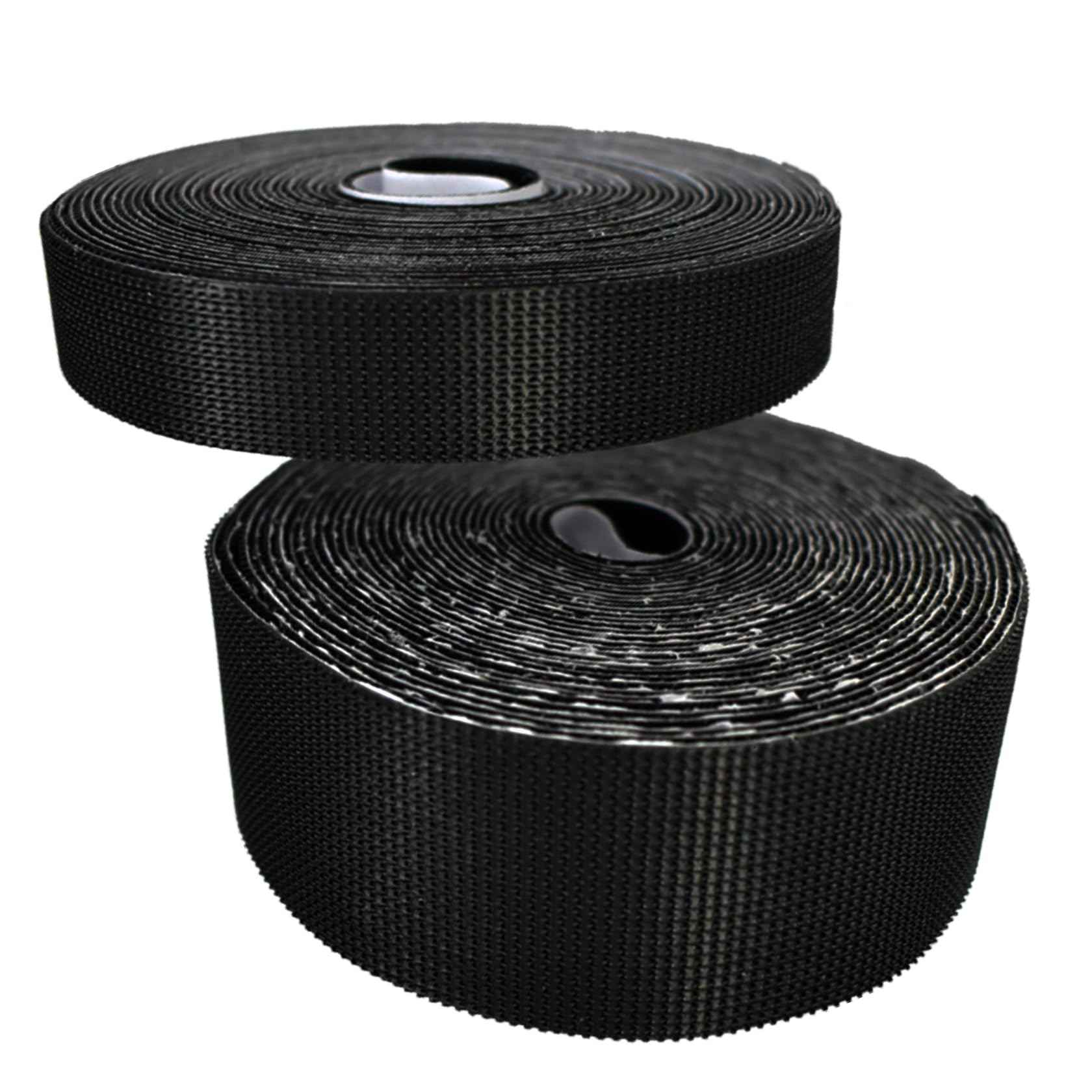 YoFuZiHu [2 Packs] Magic Tapes for 1 or 2 Cars Garage Door Screen, Self Adhesive Hook Tapes Sticky Back Fastening Roll, Nylon Strips Fastener, 1.57'' x 19.7ft (W x L) & 0.78'' x 19.7ft, Black