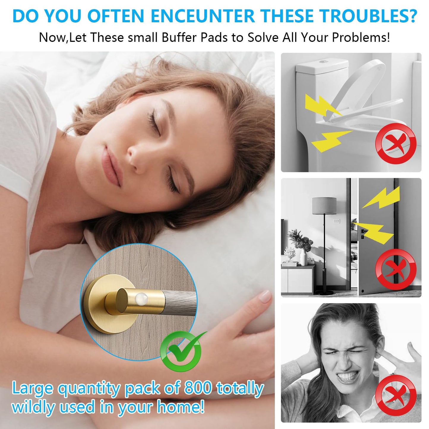 PASDUCHAS 800 PCS Cabinet Door Bumpers Clear Self Adhesive, Stoppers for Cabinets