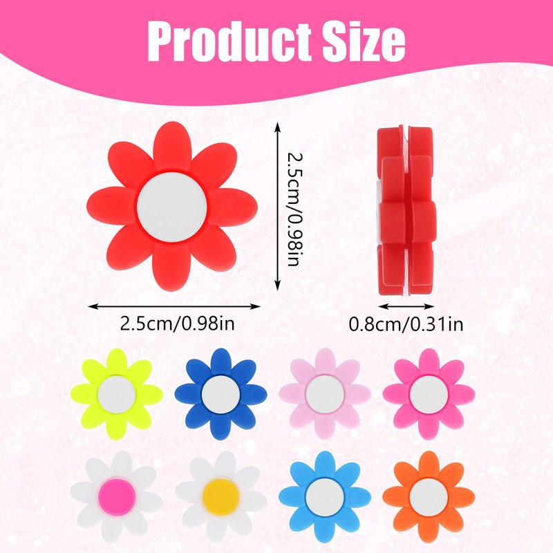 oruola 9pcs Tennis Dampener for Racket,Flower Tennis Racquet Dampeners,Flower Racket Dampeners,Silicone Antivibrador Raqueta de Tenis,Multicolor