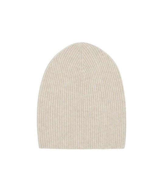 NAADAM Unisex Signature Cashmere Ribbed Beanie,Oatmeal,OS