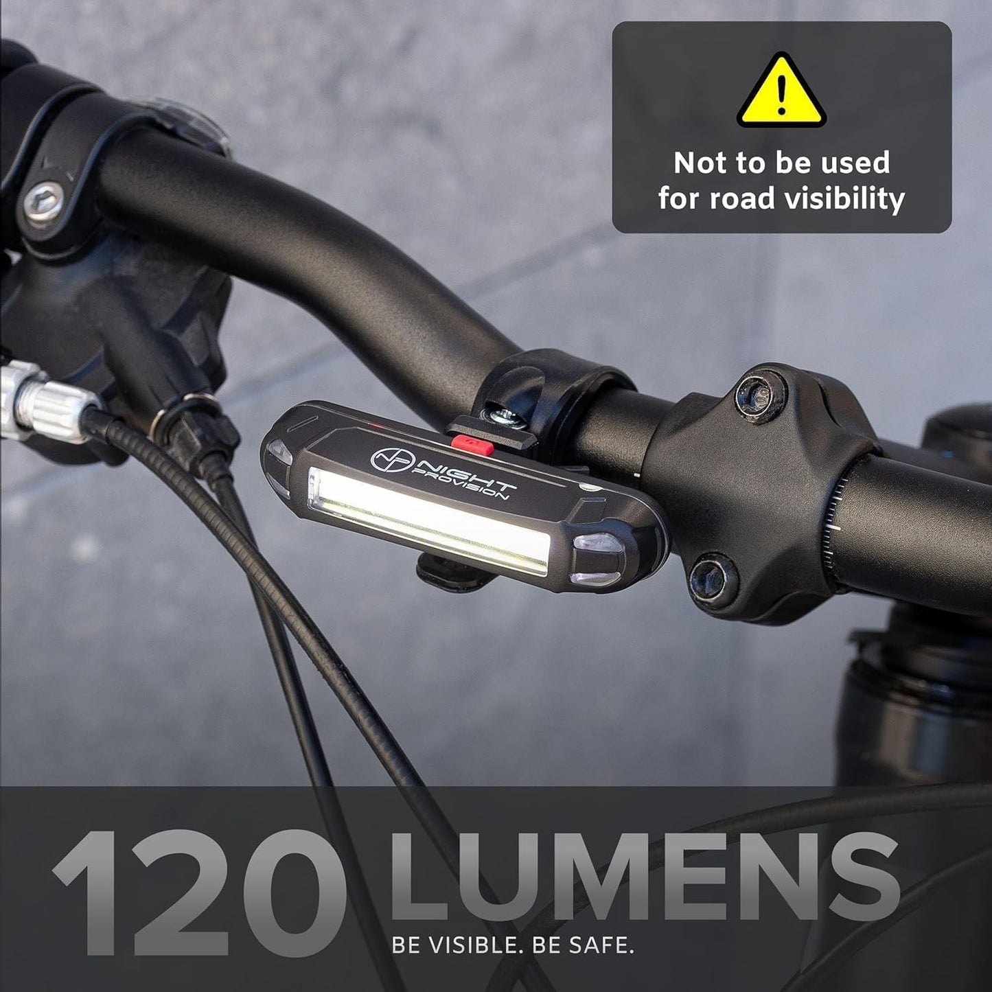 LINE-120 Front & Rear Bike or Skateboard Lights – USB Rechargeable LED Headlight & Taillight Set – Accessories for Bicycle, Longboard & Skateboard Safety (Front/USB-C)
