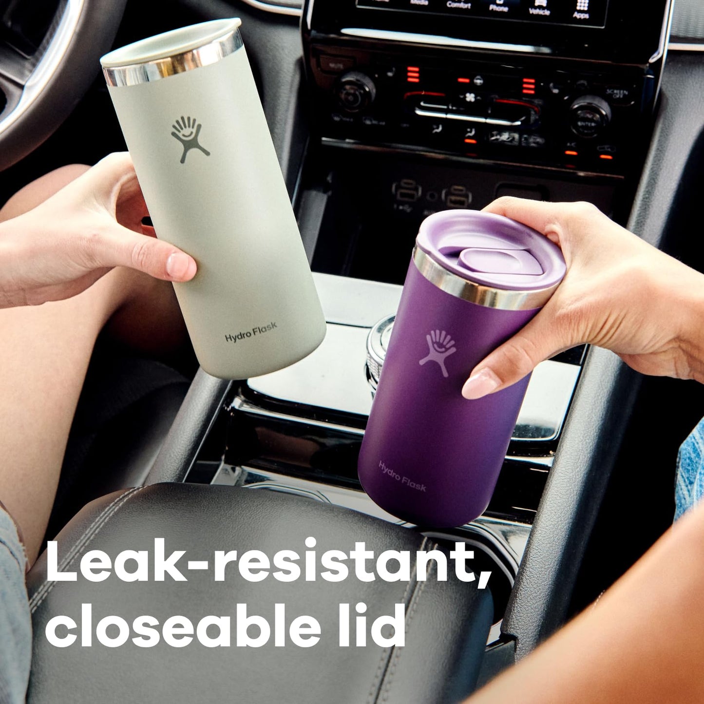 Hydro Flask Travel Coffee Cup – Insulated Stainless Steel, Non-Spill, Leak Resistant to-Go Coffee Tumbler 20 Oz Agave Green