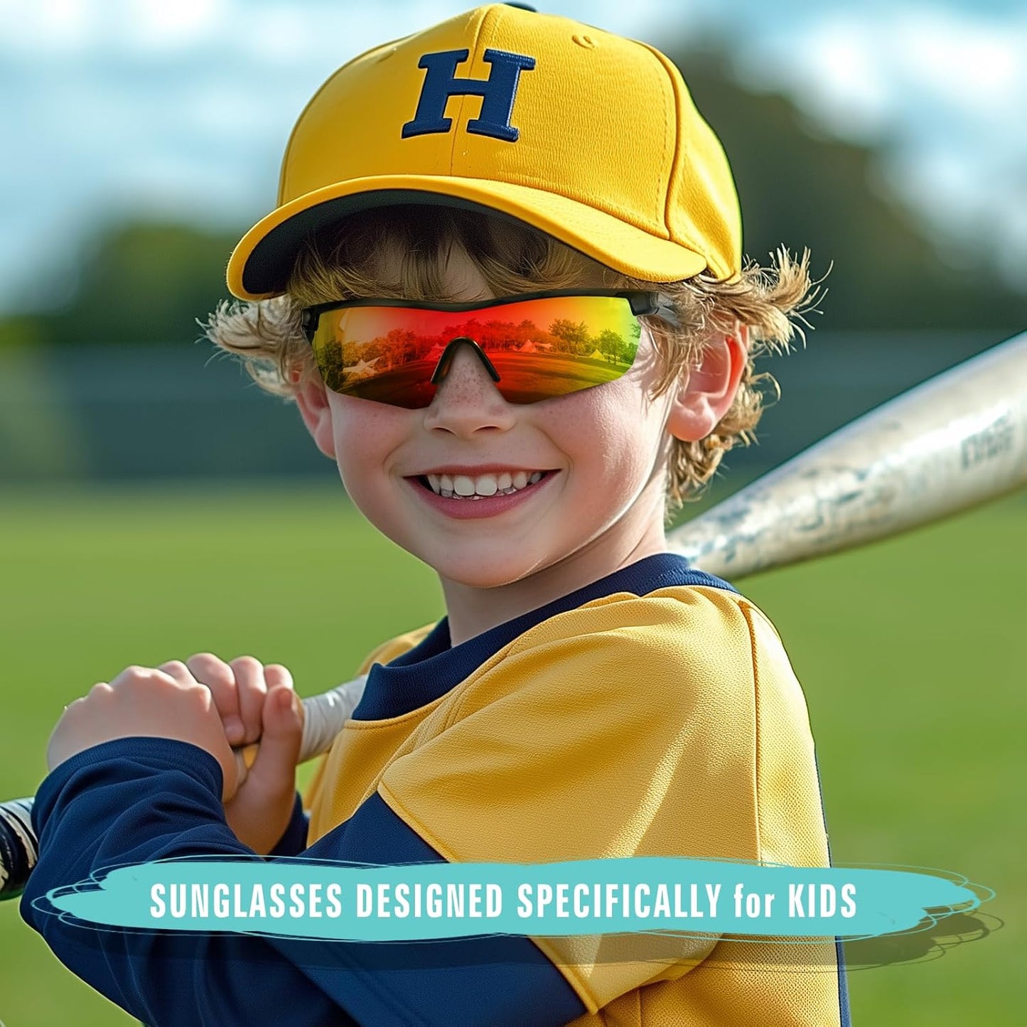Skiennix Kids Sunglasses - Polarized Baseball Goggles for Boys & Girls Ages 3-12 | UV Protection