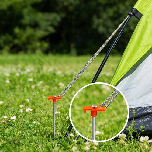 Jibrelxion 40 Pack Tent Stakes Heavy Duty, 7.8 Inch Galvanized Non-Rust Metal Tent Pegs, Ground Stakes Canopy Anchors Spikes, Camping Accessories for Patio, Garden, Canopies, Grassland, Orange