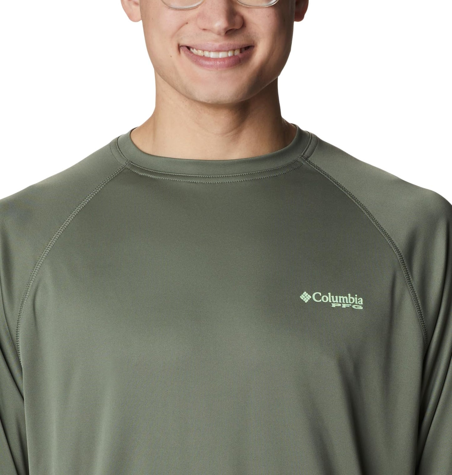 Columbia Men's Terminal Tackle Long Sleeve Fishing Shirt, Cypress/Key West Logo, X-Small