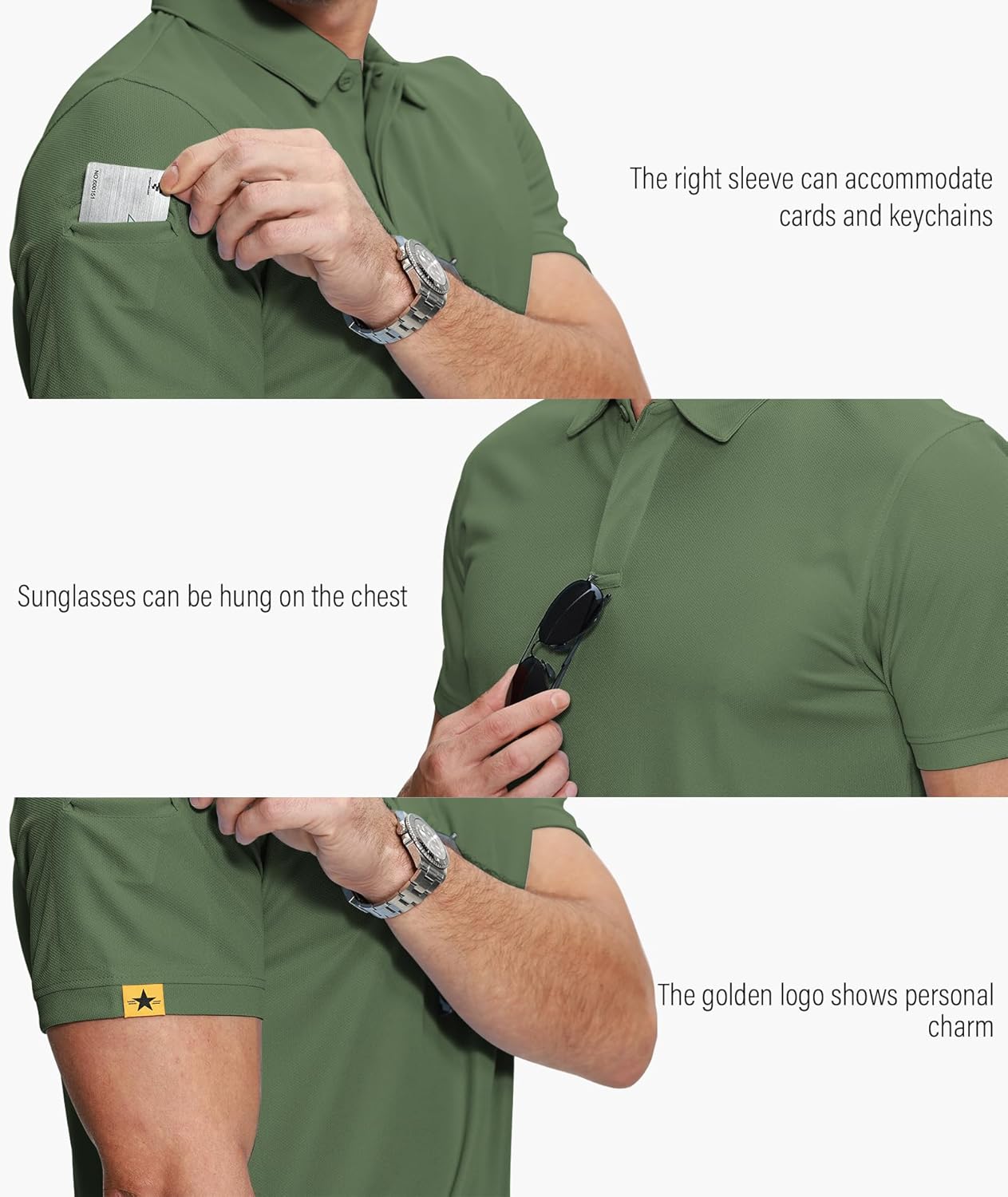 ZITY Men's Polo Shirts - 5 Pack Short Sleeve Moisture-Wicking Golf & Tennis Tees | Summer Style