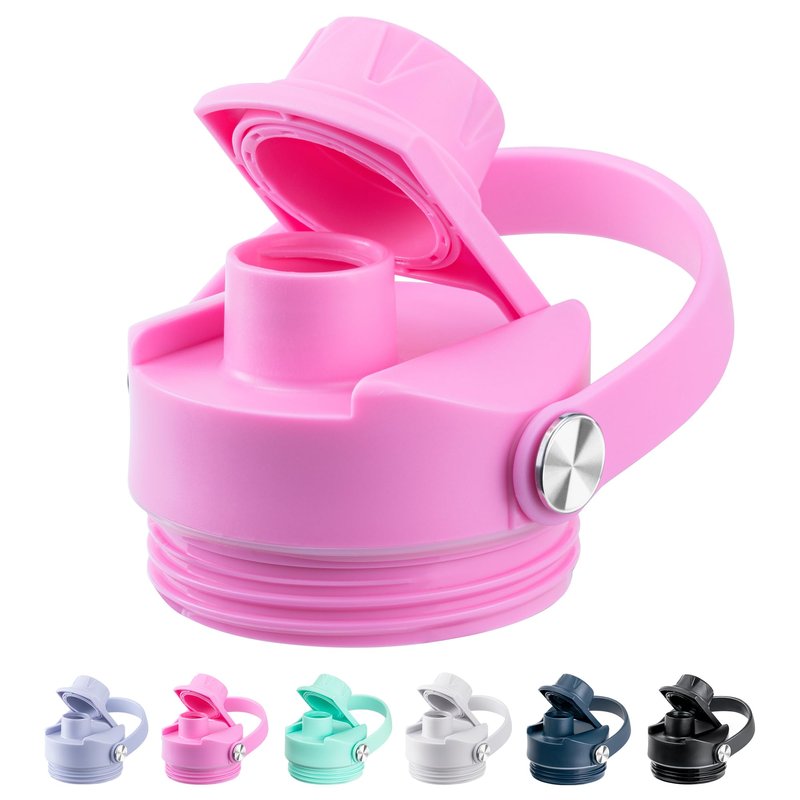Bluwing Spout Lid for YETI Rambler 12/18/26/36/46/64 oz Water Bottle, Chug Cap Lid Replacement with Flexible Handle for YETI Rambler Bottle(Rose Pink)