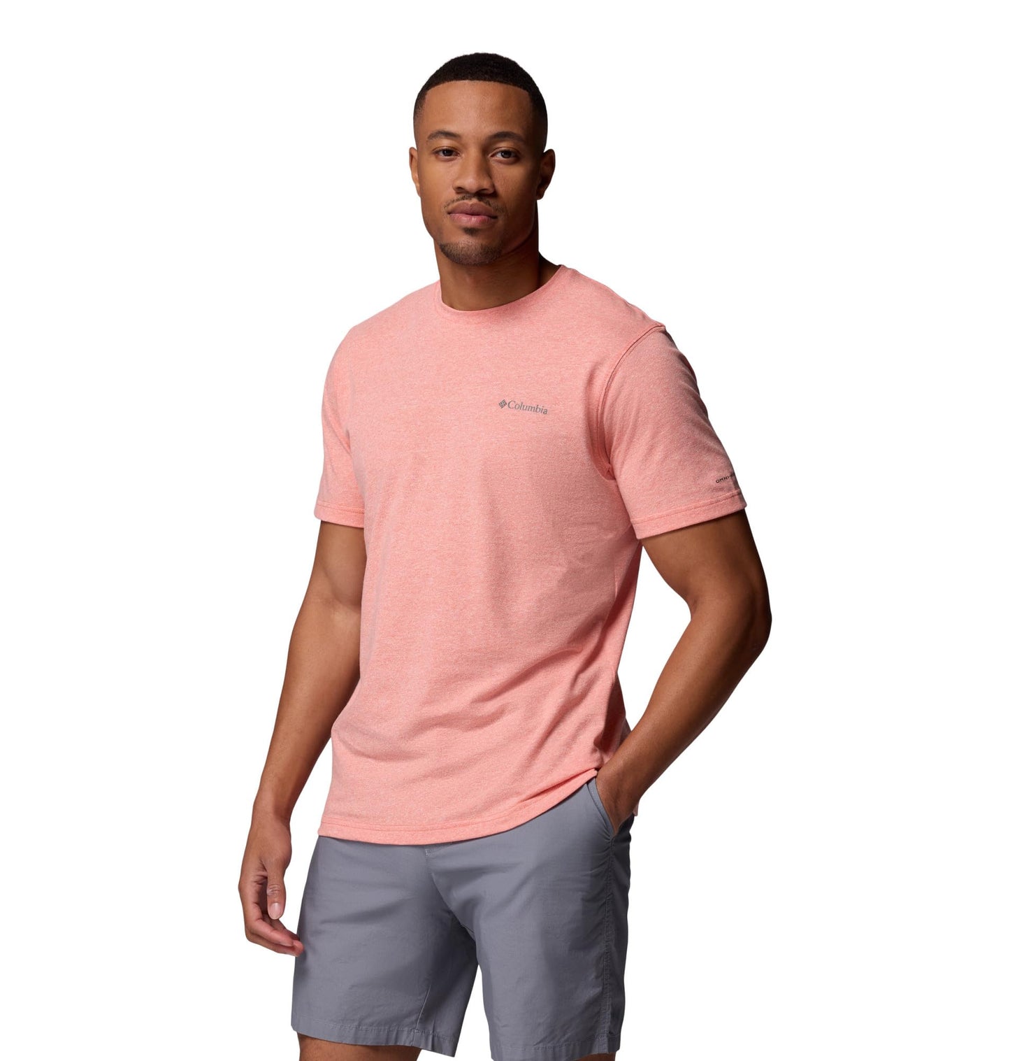 Columbia Mens Thistletown Hills Short Sleeve T-Shirt, Zing Heather, X-Large