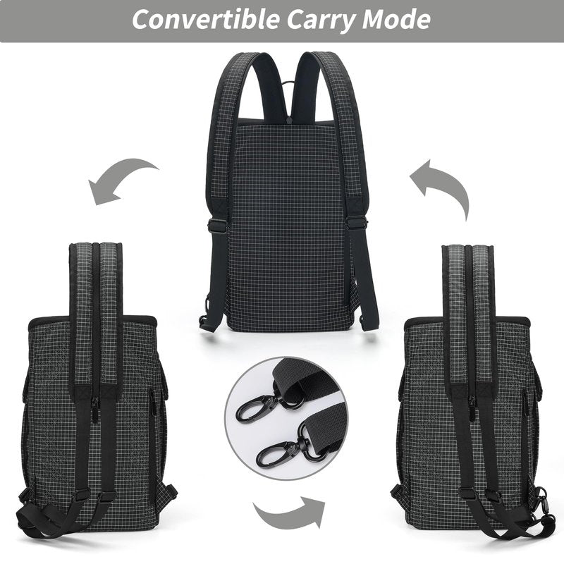 Beamyth Crossbody Sling Bag for Men & Women,Convertible Sling Backpack Shoulder Chest Bag for Daypack Travel Hiking (Black)