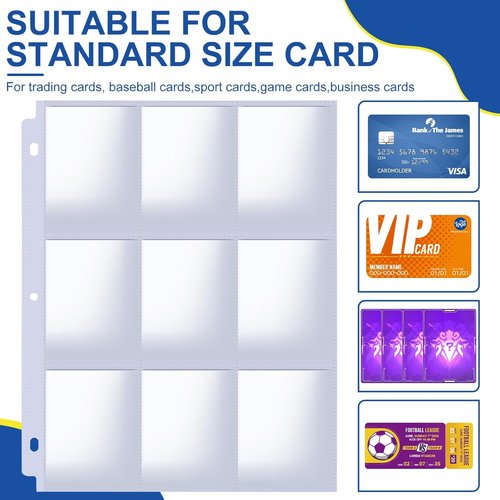 1080 Pockets Card Sleeves by [Brand Name] - Durable 9 Pocket Sheets for Trading Cards | Fits Baseball, Football, Business Cards