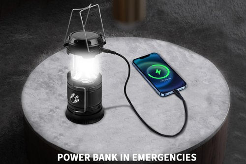 KunHe 5-Pack 1800mAh Collapsible Portable LED Camping Lantern Lightweight Waterproof USB Rechargeable LED Flashlight Kits for Indoor Outdoor Home Emergency Light Power Hiking